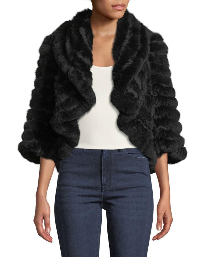 Luxury Striped Cashmere & Fur