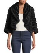 Luxury Striped Cashmere & Fur