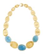 Lunaria 18k Gold Aquamarine Small Collar Necklace