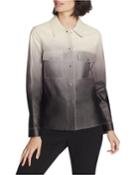 John Ombre Lambskin Leather Button-front Jacket