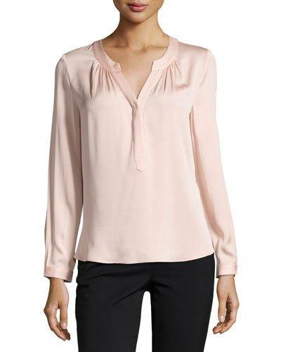 Tessa Stretch-silk Blouse, Blush
