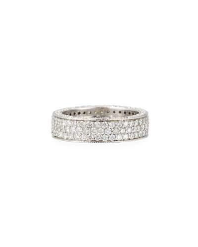 18k Tri-row Allover Micro-pave Diamond Band Ring,