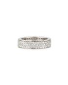 18k Tri-row Allover Micro-pave Diamond Band Ring,