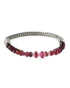 Classic Chain Silver Mixed-stone Bracelet, Pink,