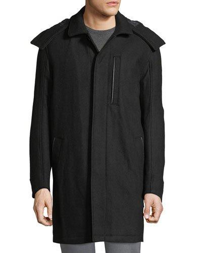 Boulevard Coat W/ Removable Hood, Black