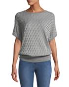 Micro-basket Knit Cocoon Pullover