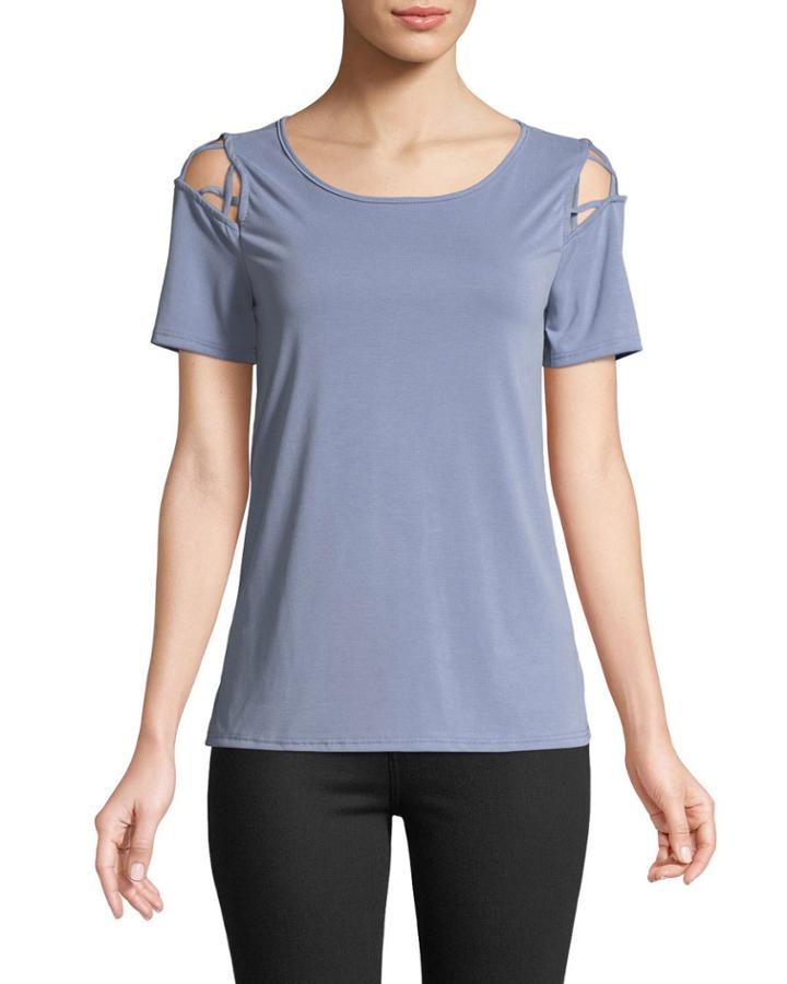Crisscross Shoulder Short-sleeve Tee