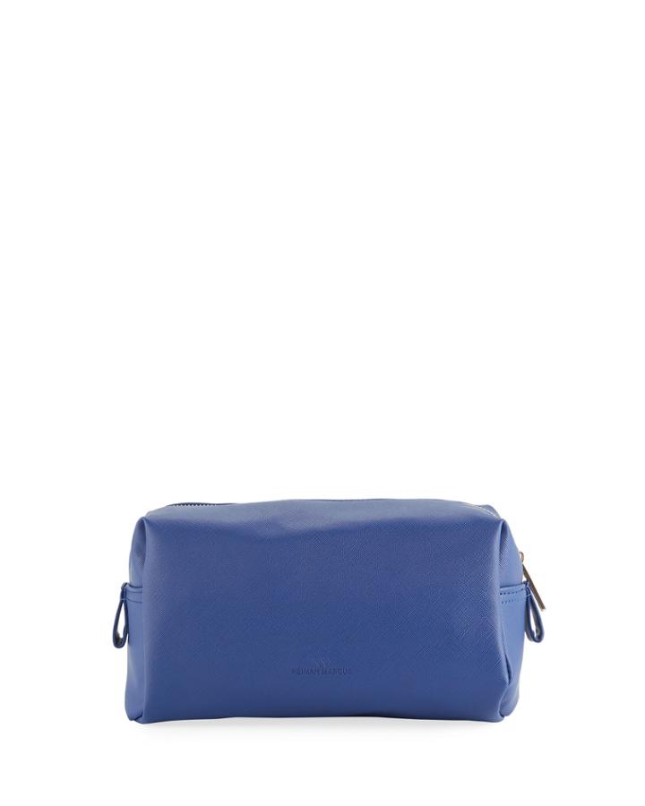 Faux Saffiano Cosmetics Bag