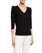 V-neck Puff-sleeve