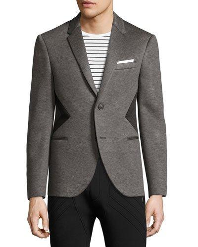 Modernist-stripe Sport Jacket, Gray
