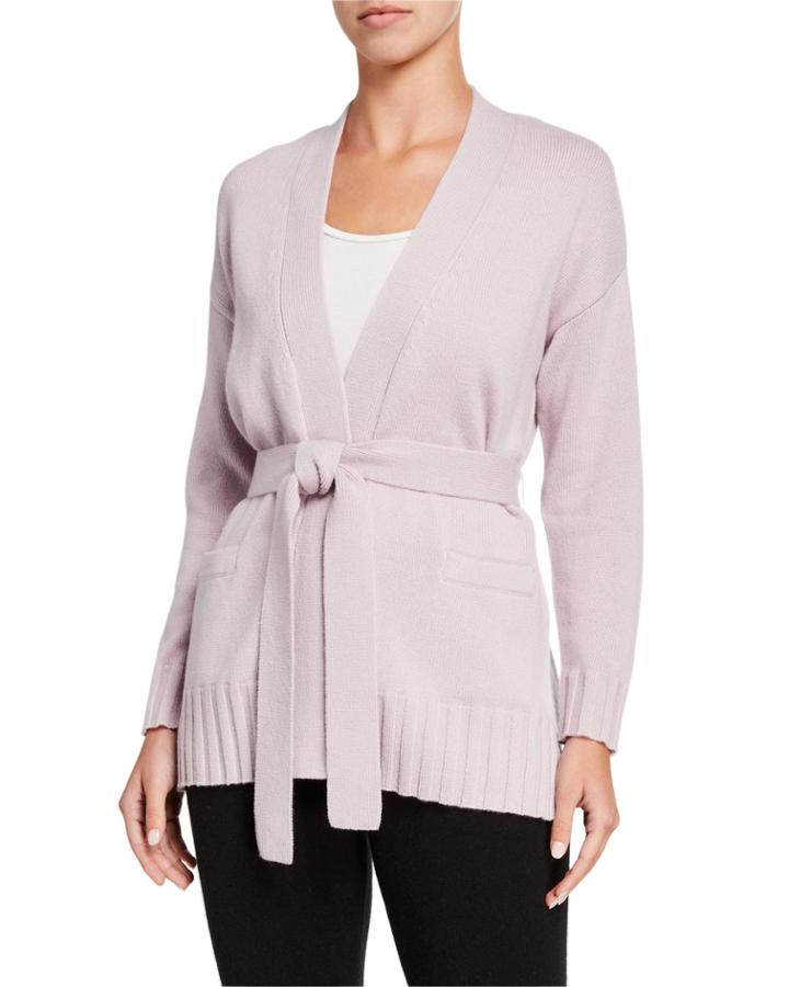 Belted Cashmere Kimono Cardigan
