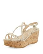 Zela Crisscross Wedge Sandal, Champagne