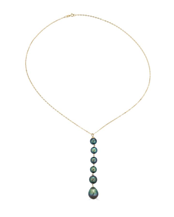 Chic 14k Tahitian Pearl-drop Chain Necklace