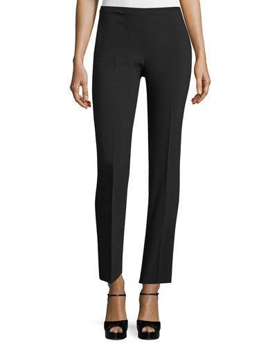 Straight-leg Ankle Pants, Black