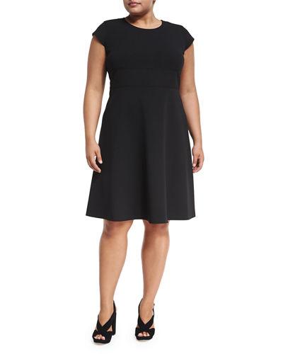 Cap-sleeve Fit-and-flare Dress,