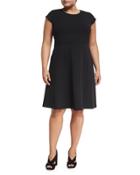 Cap-sleeve Fit-and-flare Dress,