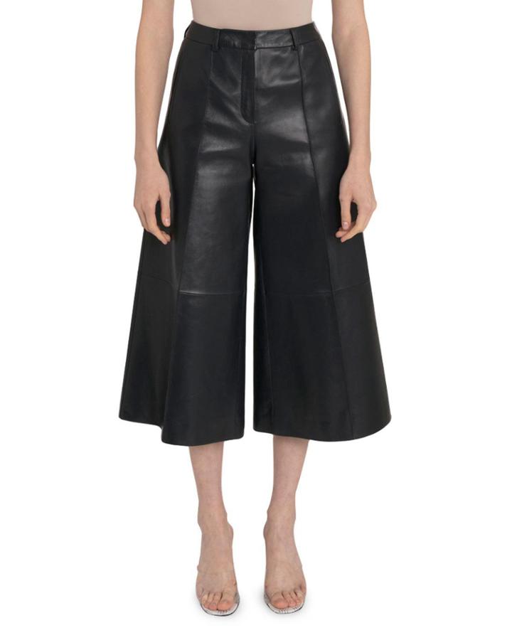 High-rise Leather Culottes