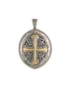 Two-tone Cross & Filigree Pendant