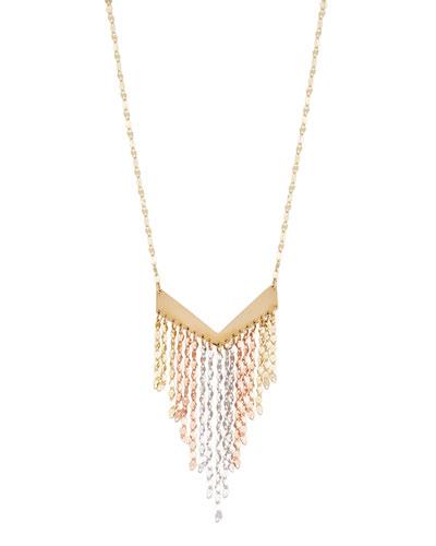 14k Three-tone Petite Fringe Necklace