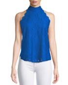 Jemmie Floral Lace High-neck Top