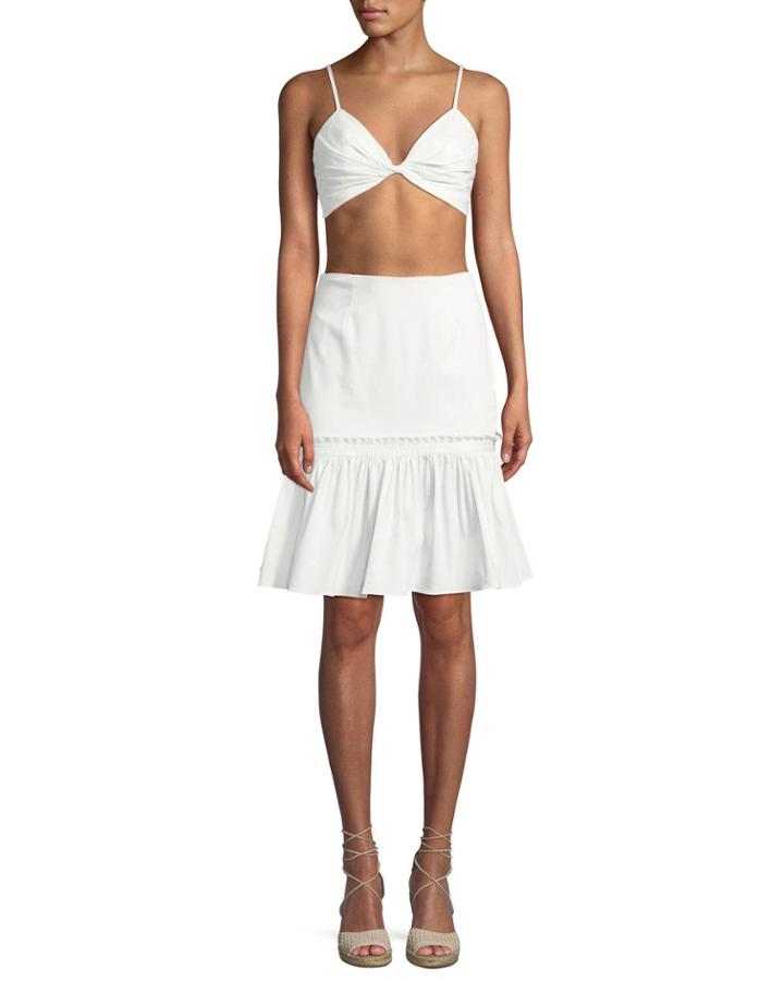 The Parkett Two-piece Set W/ Twisted Crop Top &