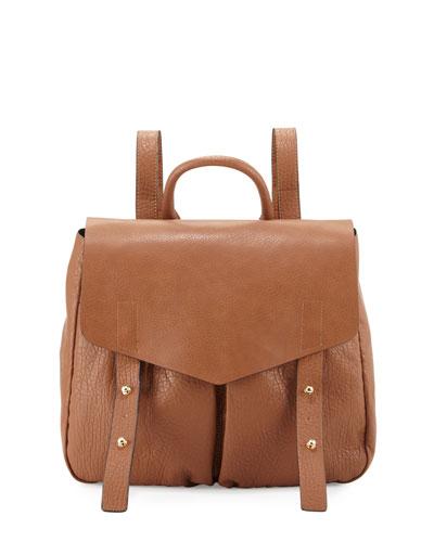 Cargo Pebbled Faux-leather Backpack, Earth