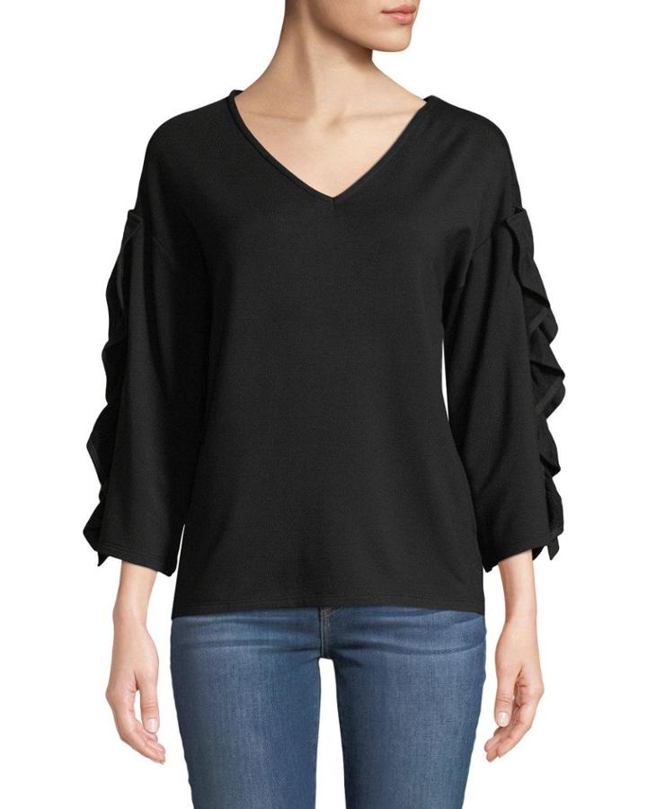 Jersey Top With Ruffled