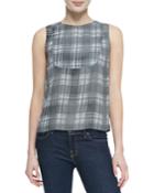 J Brand Ready To Wear Sleeveless Bianca Blouse, Women's, Size: Small, Black/white