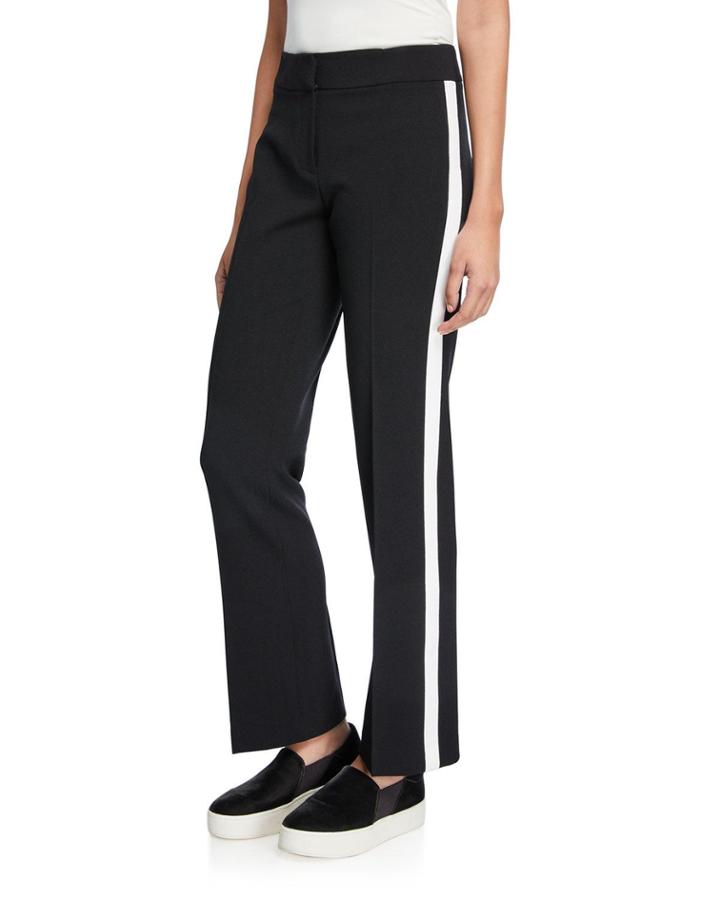 Track-striped Straight-leg Pants