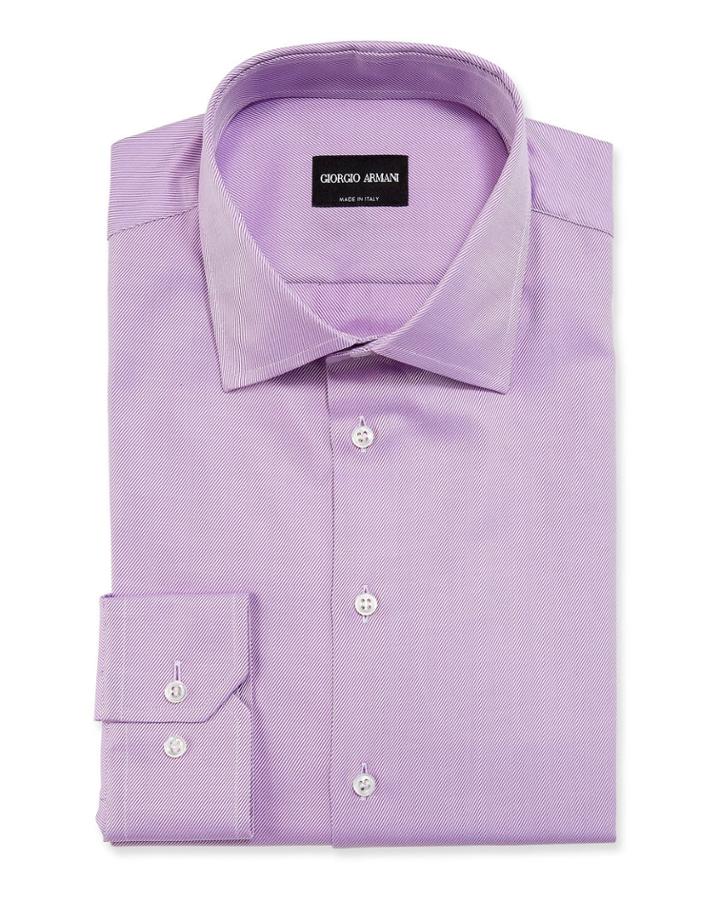 Men's Solid Twill Dress Shirt,