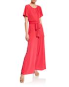 Short-sleeve Jersey Jumpsuit With