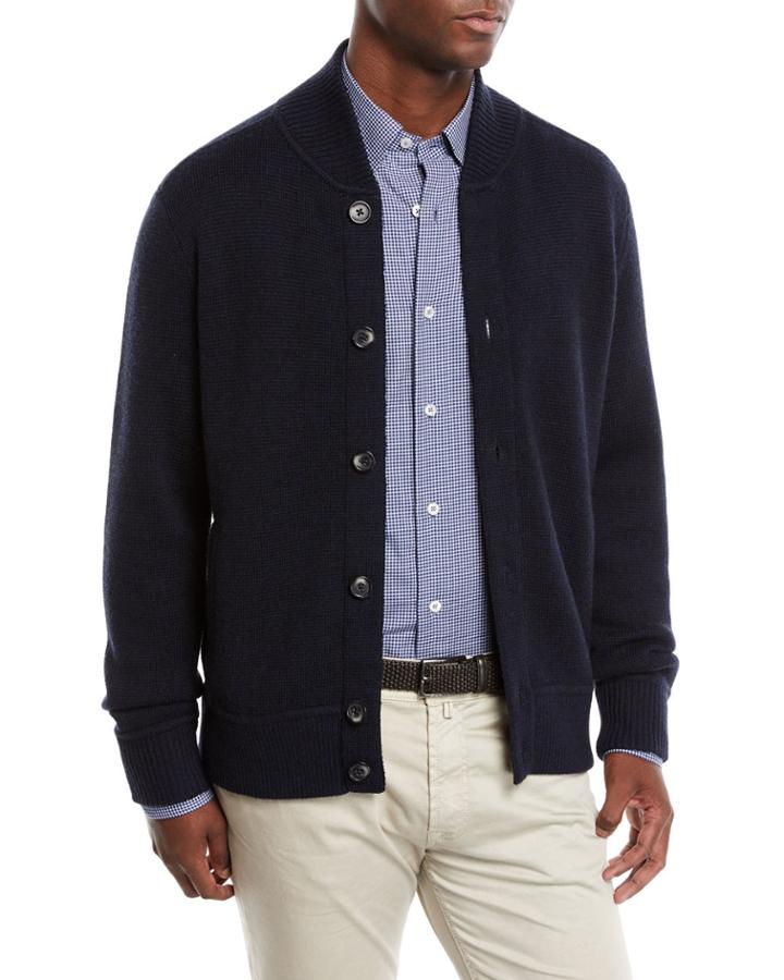 Men's Merino Knit Bomber Cardigan