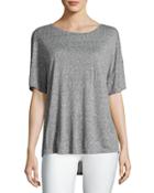 Cocoon Slub Silk-blend Tee, Navy