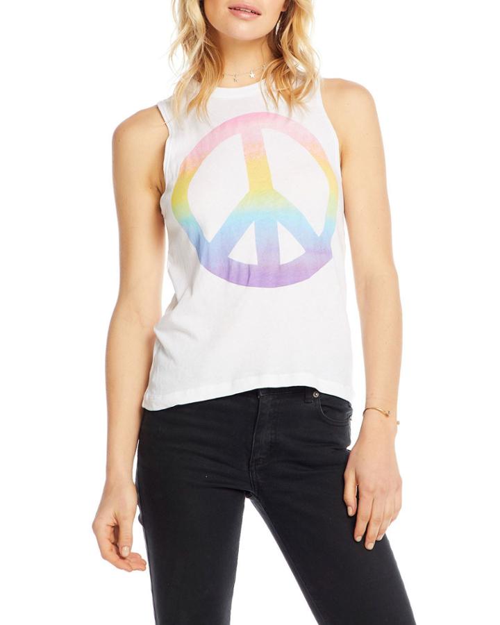 Watercolor Peace Graphic Tank Top