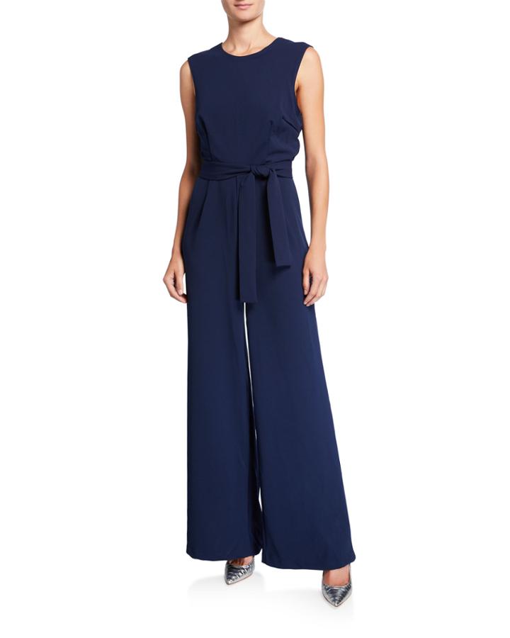 Dalia Crewneck Sleeveless Wide-leg Jumpsuit