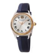 Lucia 31mm Watch W/ Fluted Bezel & Leather Strap,