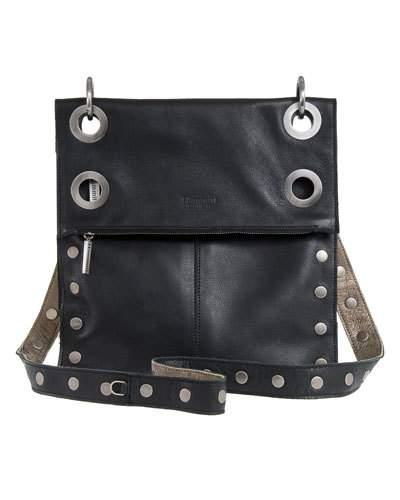 Montana Reversible Leather Shoulder Bag, Black