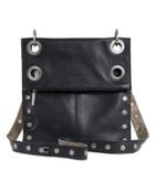 Montana Reversible Leather Shoulder Bag, Black