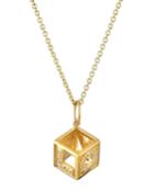 14k Gold Diamond Love Block Necklace