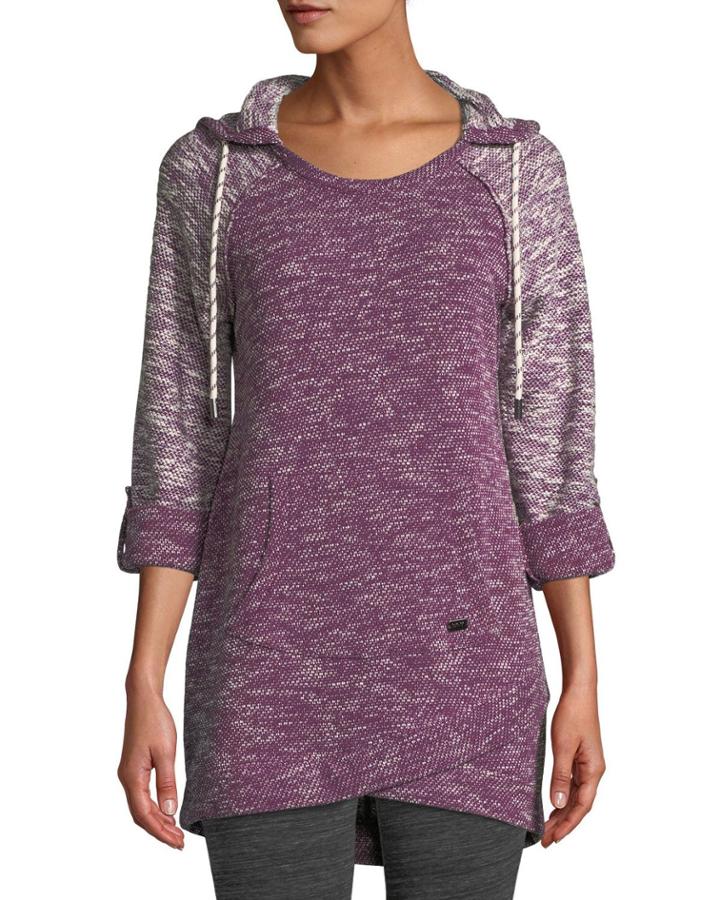 Heritage Loop Terry Roll-sleeve Hoodie Tunic