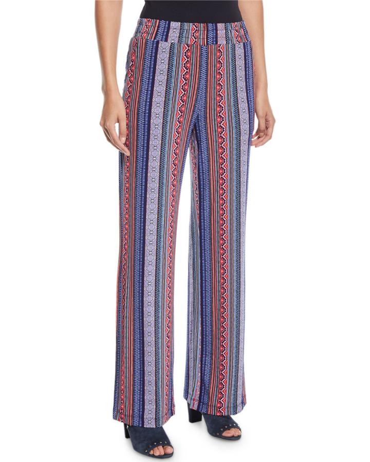 Geometric Striped Palazzo Pants