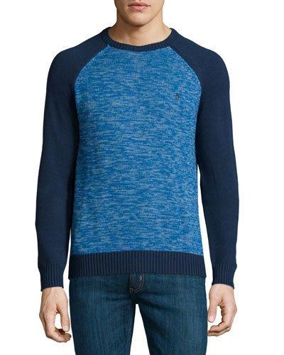 Long-sleeve Crewneck Jersey Sweater, Dress Blues