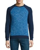 Long-sleeve Crewneck Jersey Sweater, Dress Blues