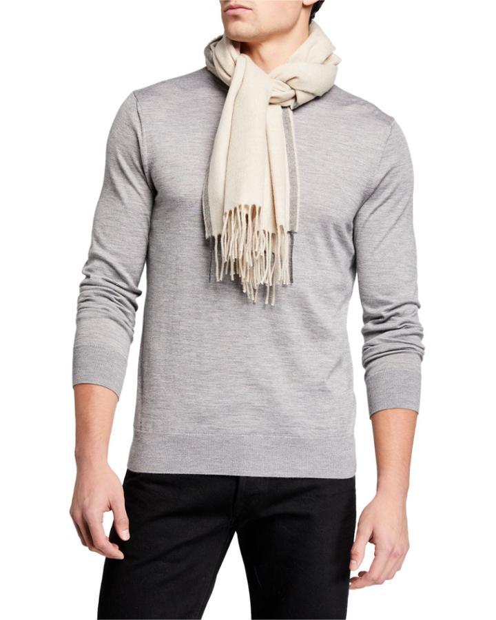 Men's Beaver Scarf With Fringe