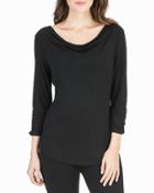 3/4-sleeve Cowl-neck Top