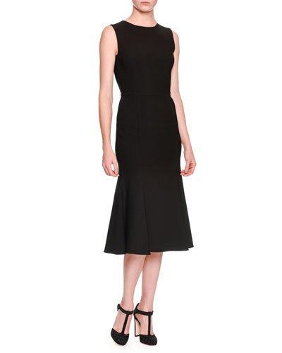 Sleeveless Open-back Dress, Black