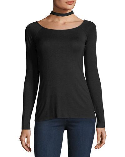 Jersey Long-sleeve Choker Top