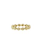 14k Yellow Gold Diamond-shape Eternity Band Ring W/ Diamonds,