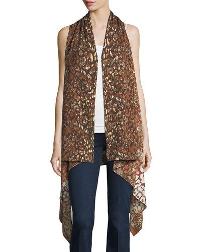 Cheetah-print Kimono Vest