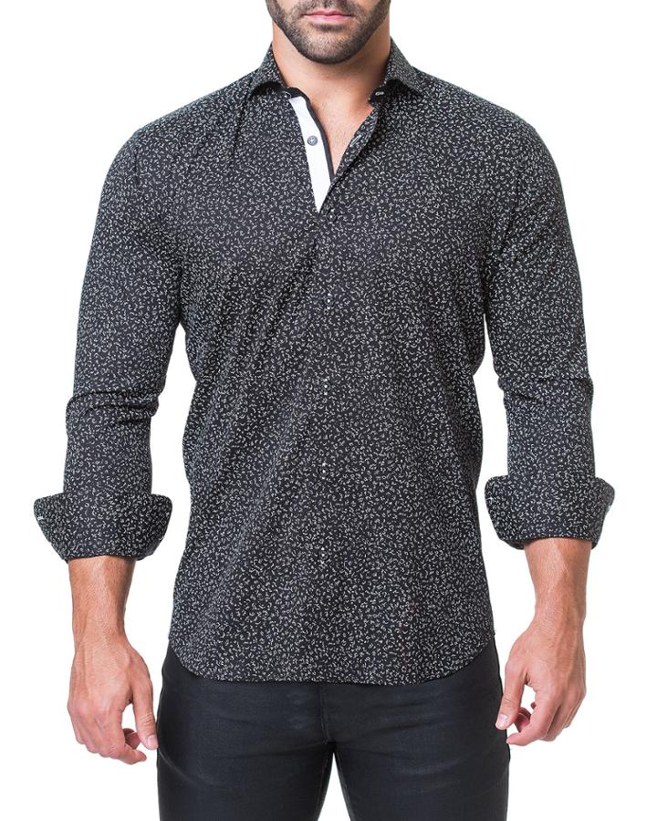Men's Einstein Abstract Black Shaped-fit